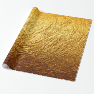 Printed Faux Gold Foil Modern Wedding Party Wrapping Paper