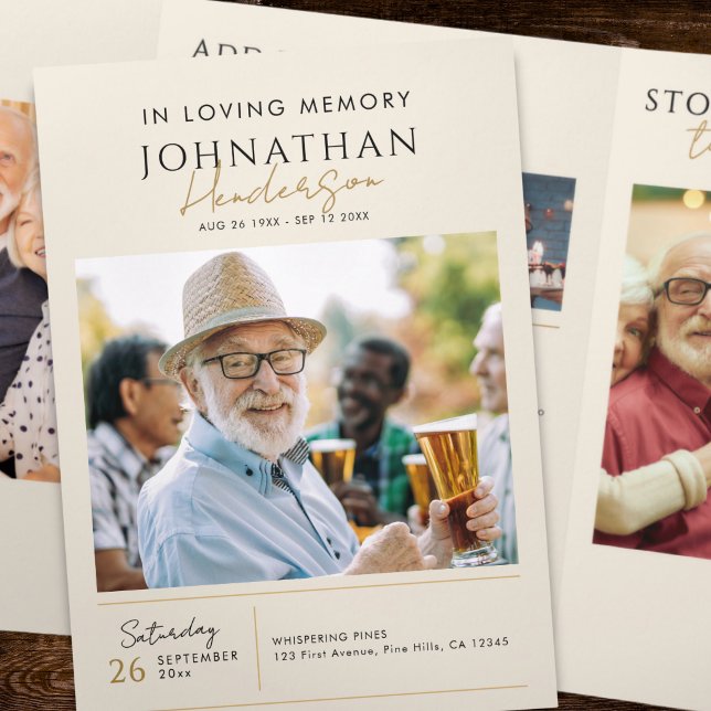 Printed Funeral Photo Collage Memorial Tri-Fold Programme (Creator Uploaded)