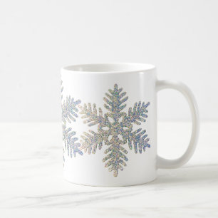Printed Glittery Snowflake Coffee Mug
