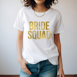 Printed Gold "Bride Squad" Bridesmaids T-Shirt