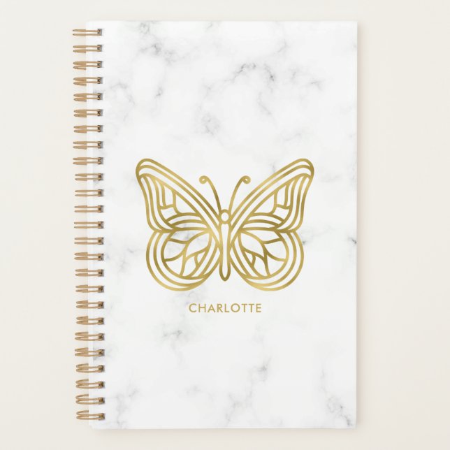 Printed Gold Butterfly Planner (Front)
