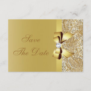 Printed Gold Sequins Save the Date Baby Shower