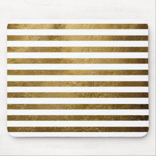printed golden colour stripes mouse mat