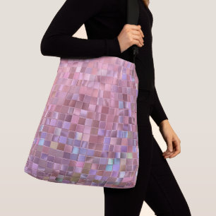 Printed Hologram Pink Mosaic  Crossbody Bag