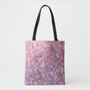 Printed Hologram Pink Mosaic Tote Bag
