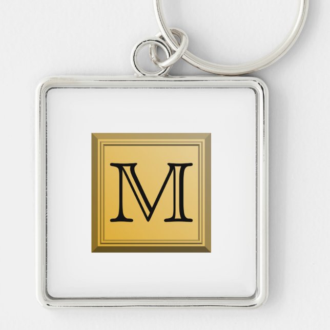 Printed image of a custom monogram design. key ring (Front)