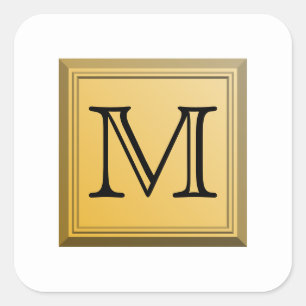 Printed image of a custom monogram design. square sticker