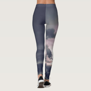 PRINTED LEGGINGS DARK CLOUDS AT SUNSET GREY