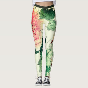PRINTED LEGGINGS JAPANESE PRINT OF FLOWER
