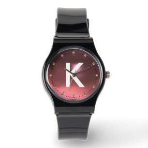 PRINTED LIGHT PINK GEMSTONE MONOGRAM WATCH