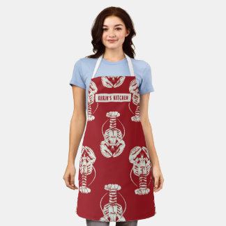 Printed Lobster Personalised All-Over Print Apron