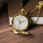 Printed Marble and Gold Monogram Pocket Watch<br><div class="desc">Printed Black Marble and Gold Monogram design perfect as a wedding or anniversary gift,  graduations,  fathers day,  Christmas,  etc</div>