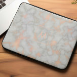Printed Marble and Rose Gold Monogram Laptop Sleeve<br><div class="desc">Trendy and stylish marble and gold texture personalised design.</div>