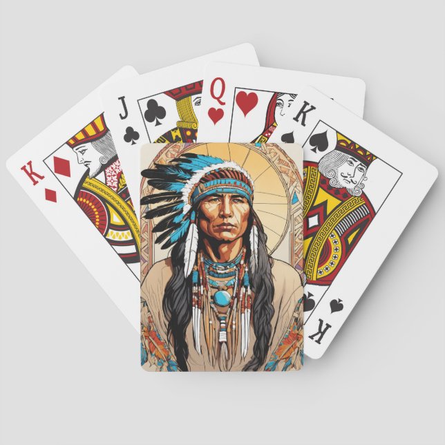 printed native American Indian Playing Cards (Back)
