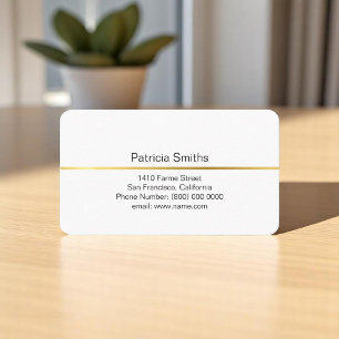 Printed on Front Side Only Gold Stripe Business Card