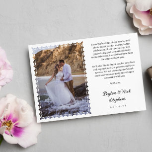 Printed Ornate Frame Wedding Photo Thank You