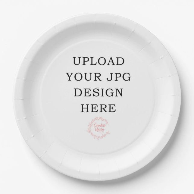 Printed Paper Plate Upload your own design (Front)