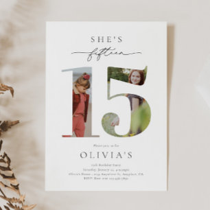 Printed Photo 15th Birthday Invitation