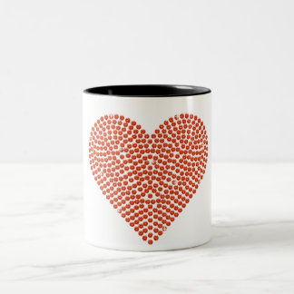 Printed Rhinestone Sparkling Heart Two-Tone Coffee Mug