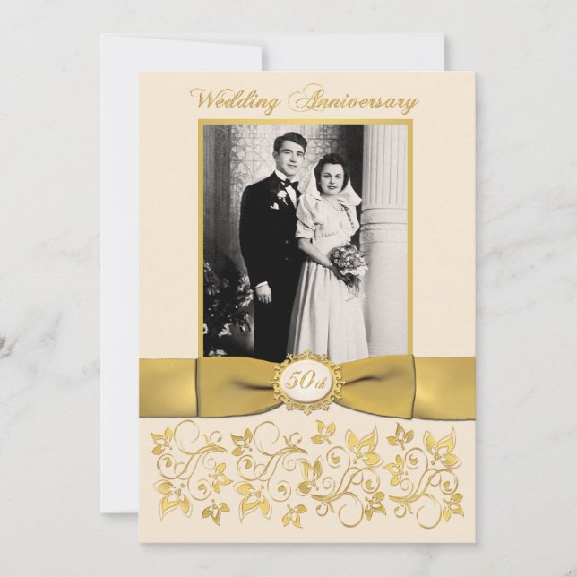 PRINTED RIBBON 50th Anniversary Invite (Front)