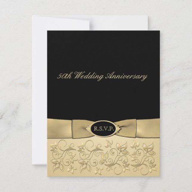 PRINTED RIBBON 50th Anniversary RSVP Card (Front)