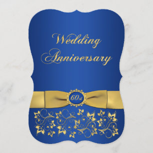 PRINTED RIBBON Fancy Shape 60th Anniversary Invite