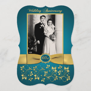 PRINTED RIBBON Fancy Shape 60th Anniversary Invite