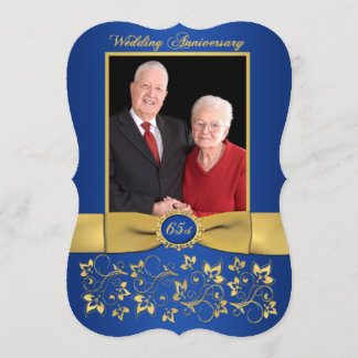 PRINTED RIBBON Fancy Shape 65th Anniversary Invite