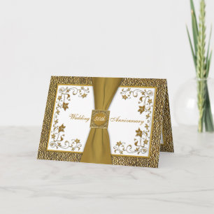 PRINTED RIBBON Floral 50th Anniversary Invitation