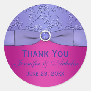 PRINTED RIBBON Fuchsia, Purple Wedding Sticker