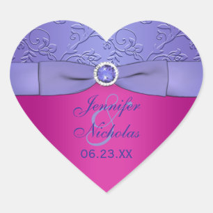 PRINTED RIBBON Fuchsia, Purple Wedding Sticker