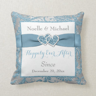 PRINTED RIBBON/JEWELS Winter Wonderland Wedding Cushion