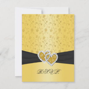 PRINTED RIBBON Joined Hearts II RSVP Card