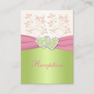 PRINTED RIBBON Pink Ivory Green Enclosure Card