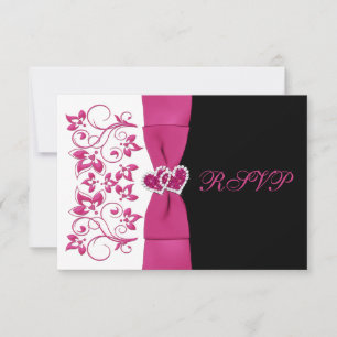 PRINTED RIBBON Pink, White, Black Reply Card
