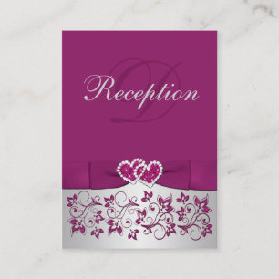 PRINTED RIBBON Purple Silver Floral Enclosure Card