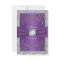 PRINTED RIBBON Purple Silver Wedding Invitation
