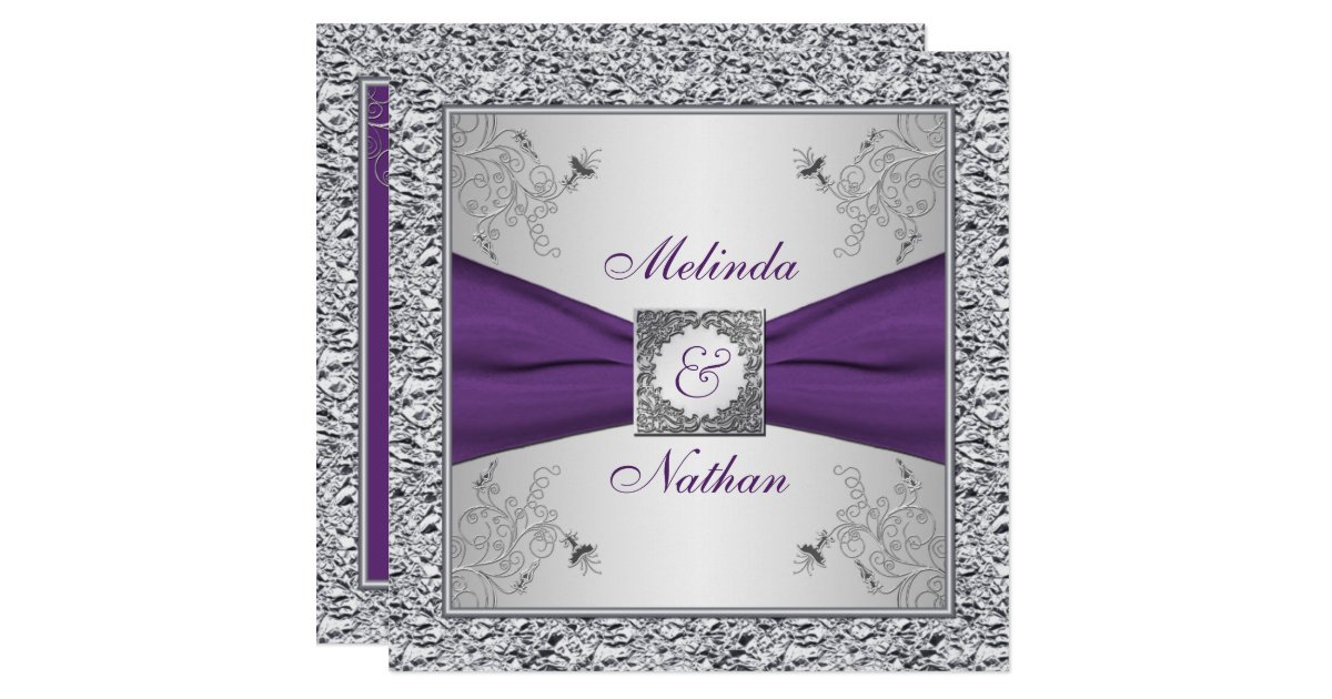 silver wedding invitations uk printed ribbon purple silver wedding invitation ii silver wedding invitations uk printed ribbon purple silver wedding invitation ii