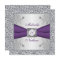 PRINTED RIBBON Purple Silver Wedding Invitation II