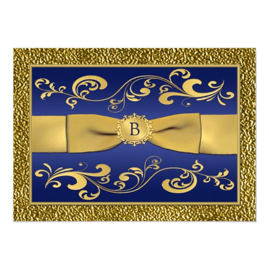 PRINTED RIBBON Scrolls 40th Anniversary Invitation