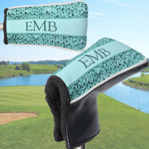 Printed Teal Knit Design Custom Monogram Ladies Golf Head Cover