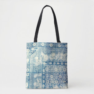 Printed Vintage Batik Indigo Tote Bag