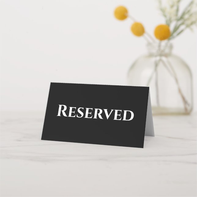  Printed Wedding Table Card, Folded Reserved  Place Card (Front)