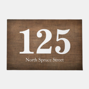 Printed Woven Texture Street Address Personalised Doormat