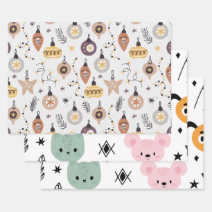 Printed wrapping paper sheet