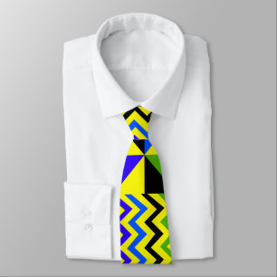 Printed Yellow African Kente Cloth Neck Tie