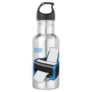 Printer cartoon illustration 532 ml water bottle