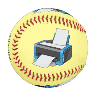 Printer cartoon illustration baseball