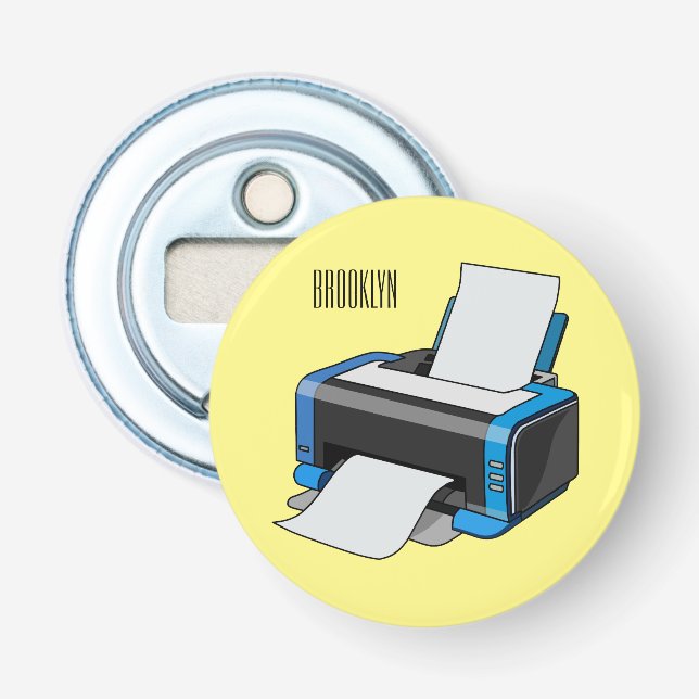 Printer cartoon illustration bottle opener (Front)