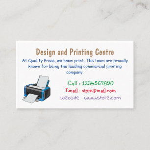 Printer cartoon illustration business card